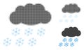 Snow Cloud Halftone Dotted Icon Royalty Free Stock Photo