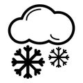 Snow cloud meteo icon. Vector illustration isolated on white.