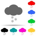 snow cloud multi color style icon. Simple thin line, outline vector of web icons for ui and ux, website or mobile application Royalty Free Stock Photo