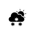 Snow cloud and sun icon. Element of weather illustration. Signs and symbols can be used for web, logo, mobile app, UI, UX Royalty Free Stock Photo