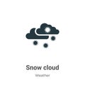 Snow cloud vector icon on white background. Flat vector snow cloud icon symbol sign from modern weather collection for mobile Royalty Free Stock Photo