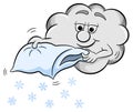 Snow cloud which shakes a pillow