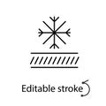 Snow and cold resistant fabric outline icon. Material quality. Fiber type Royalty Free Stock Photo