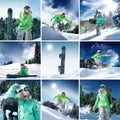 Snow collage Royalty Free Stock Photo