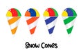 snow cones design vector flat isolated illustration