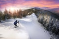 The snow cornice at the top Royalty Free Stock Photo