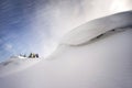 The snow cornice at the top Royalty Free Stock Photo