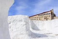 Snow corridor at Murodo