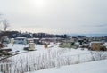 Snow with cottage Royalty Free Stock Photo