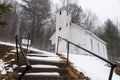 Snow Covered - Abandoned Mt. Zion United Methodist Church - Appalachian Mountains - West Virginia Royalty Free Stock Photo