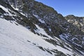 Snow covered alpine landscape on Colorado 14er Little Bear Peak Royalty Free Stock Photo