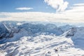 Snow-covered Alpine mountain slope