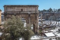 Snow Covered Trees of the Arch in the Roman Forum