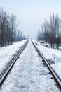 Snow covered Banihal Ã¢â¬â Baramulla train track after receiving seasons heavy snowfall