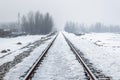 Snow covered Banihal Ã¢â¬â Baramulla train track after receiving seasons heavy snowfall