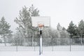 Snow covered basketball court Royalty Free Stock Photo