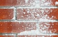 Snow Covered Brick Wall