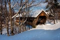 Snow Covered Bridge in New England Royalty Free Stock Photo
