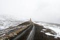 Snow Covered Buddha Statue in Langza Village, Spiti Valley, Himachal Pradesh Royalty Free Stock Photo