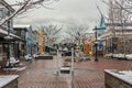 Snow covered Cape May`s Washington Street Mall in Cape May, NJ Royalty Free Stock Photo