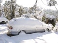 Snow covered car Royalty Free Stock Photo