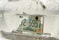 Snow covered car