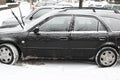 Snow covered cars in winter Royalty Free Stock Photo