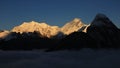 Snow covered Chumbu and Mount Everest Royalty Free Stock Photo