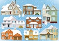 Snow covered city houses (Christmas)