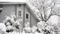 Snow-covered country house