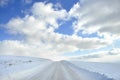 Snow covered country roa