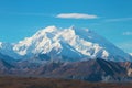 Snow Covered Denali Mountain in Alaska With Cloud Floating Above the Mountain Royalty Free Stock Photo