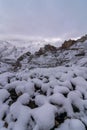 Snow Covered - Dhankar Village, Spiti Valley, Himachal, india Royalty Free Stock Photo