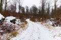 Snow covered dirt road Royalty Free Stock Photo