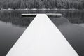 Snow-covered dock