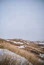 Snow covered dunes at denmarks coastline Royalty Free Stock Photo