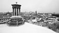 Snow covered Edinburgh from Calton Hill Royalty Free Stock Photo