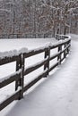 Snow covered fence