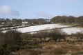 Snow covered fields on Dartmoor England UK
