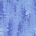 Snow-covered fir Christmas forest. seamless image