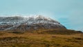 Snow covered fjord on an autumn day