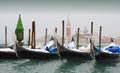 Snow-covered Gondolas, Venice in Winter