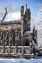 Snow Covered Gothic Chapel - Spring Grove Cemetery - Cincinnati, Ohio Royalty Free Stock Photo