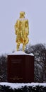 Snow Covered Hamilton Statue Royalty Free Stock Photo