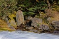 Snow covered Japanese garden, Kyoto Japan Royalty Free Stock Photo