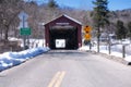 West Cornwall Covered Bridge Winter New England Royalty Free Stock Photo