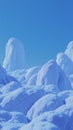 Snow-covered landscape with smooth, rounded formations under a clear blue sky Royalty Free Stock Photo