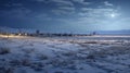 Snow Covered Landscape And Villages: A Stunning Night View