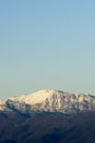 Snow-covered Matese Mountains seen from Castel Morrone after the sharp drop in temperatures that affected the whole of Italy.