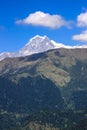 Snow-covered Mountain With Blue Sky, Cloud and Fog